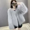 Fur Winter 2024 Haining Coath Women's Faux Fox Raccoon مزدوج الوجه 6928