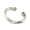 Ergonomisches männliches Edelstahl-Keuschheitsgürtel-Keuschheitskäfig-Ring mit offener Basis, gebogenes Zubehör in 5 Größen zur Auswahl des Cock Cage-Bondage-Rings