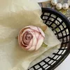 Nova super fada suave rosa botão flor artificial presilhas clipe lateral atmosfera sentido foto férias cocar flor feminino