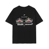 Rhude T-shirt manches courtes vêtements de sport pour hommes hip-hop dessin animé imprimé lettres couleur arc-en-ciel mode d'été pour femmes coton corde haut à manches courtes