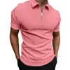 Polo da uomo T-shirt leggera da uomo slim fit con scollo a V T-shirt casual traspirante a maniche corte Abbigliamento estivo elegante