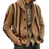 Giacche da uomo Cappotto da uomo Colletto rovesciato Cardigan monopetto Tasche jacquard Giacca maglione invernale da indossare ogni giorno