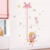 Wall Stickers 2024 Pretty Girl Cartoon Umbrella Height Sticker Paste For Children's Room Layout Growth Chart Measurement