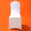 50 100pcs Universal White Stretch Polyester Lycra 의자는 결혼식 파티 파티를위한 스판덱스 EL 식당 사무실 장식 T283G