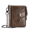 TopFight Brand Bullcaptain Blocking Protection Anti-Theft Scan Male Leather Biflod Short Wallet Large Men Wallets1256m