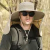 Wide Brim Hats Large Curtain Sun Hat For Men Protection Neck Eaves Sunshade Leisure Mountaineering Fishing Summer Panama