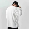 韓国の秋の冬ハイエンドソリッドソリッドVneckTシャツストライププリーツルーズカジュアルな汎用ファッションパッチワーク長いスリーブトップ240223