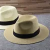 Grande taille XL61-64cm Panama chapeaux hommes femmes plage large bord chapeau de paille dame été soleil chapeaux grande taille Fedora chapeau 55-57 cm 58-60 cm 240304