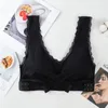 Soutien-gorge sous-vêtements 3XL grande taille Sexy dentelle Bralette solide croix côté boucle soutien-gorge brassière sans fil Push Up pour femmes Lingerie S.