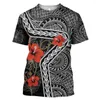 Men's T Shirts HX Bohemia T-shirts 3D Graphic Polynesian Tribal Floral Pattern Pullovers Tees Polyester Print Harajuku Men Clothing