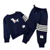 Brother Autumn Sister Set Children's Leisure Gaoding Clothing Classic Fashion Boys and Girls Anime Pullover Sweetheart Pants GG