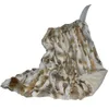 MS Softex Coperta in pelliccia di coniglio naturale Patchwork Real Throw Factory OEM Cuscini morbidi 211227186n