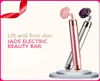 Elektrisk vibrerande naturliga roskvarts Jade Roller ansiktsmassager för ansiktslyftning Slim Jade Stone Massage Skincare Beauty Tool7695060
