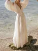 Swobodne sukienki Kobiety bohemijska formalna sukienka Deep V Nakień Zimna suknia wieczorna na ramię na przyjęcie w