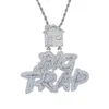 Iced out Letter Big Trap met huis hanger pave volledige kubieke zirkoon fit Cubaanse ketting hiphop ketting sieraden hele255N