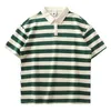Mens Summer Stripe Short Sleeve Polo Shirt Polo T-shirt Casual Mens Top Golf Wear Clothes for Women 240307
