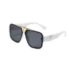 Nouveaux lunettes de soleil de mode carrées pour hommes femmes cadre noir argent miroir fleur lettre lentille conduite marque lunettes de soleil lunettes de sport en plein air avec boîte 2024