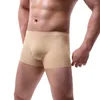 Mutande da uomo boxer in seta ghiacciata tinta unita traspirante boxer intimi comodi mutandine sexy abbigliamento ropa interior hombre