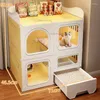 Cat Carriers Simple Plastic Cages Indoor House Villa Enclosure Large Free Space Supplies Creative Pulley Cage