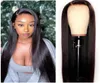 Perruques avant en dentelle perruques synthétiques longues et droites pour les femmes noires densité naturelle perruque droite noire perruques de cheveux en fibres résistantes à la chaleur4087067