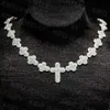 Kruisketting Trendy Iced Out 925 Sterling Zilver Ronde en Baguette Moissanite ketting voor heren