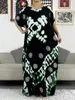 Ethnische Kleidung Neueste African Dashiki Solide Baumwolle Floral Sommerkleid Gedruckt Kurzarm Lose Frauen Casual Mit Schal