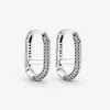 Autentyczny 100% 925 Sterling Silver Pave Single Link Kolczyki Zestaw Mody Kobiety