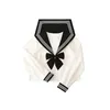 Basic JK Black Collar White Lines School Uniform Girl Sailor Suits Pleated Skirt Japanese Style Clothes Anime COS Costume 240226