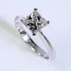 Księżniczka Cut 1ct Lab Diamond Pierścień Oryginalny 925 Srebrny Srebrny zaręczyny Pierścienie dla kobiet Bridal Fine Jewelry Prezent275J