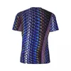 Men's T Shirts Sportswear Shirt For Men Colorful Snakeskin Harajuku Shiny Blue Print Summer Tees O Neck Y2K Classic Graphic Tops