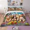 Ensemble de housse de couette imprimé chiens, ensemble de literie avec animaux, Queen, Super King Size, housse de couette, avec taies d'oreiller, pour enfants, 2281E