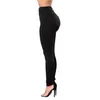 Jeans pour femmes 2024 Printemps Pantalon d'été Noir et blanc Taille haute pour femmes Casual Skinny Elastic Denim Crayon Pantalon S-2XL