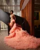 2024 ASO EBI Mermaid Pink Plub Dress Leace Learls Crystals Evening Party Second Second Second Virthdy Congragement Dresses Robe de Soiree ZJ139