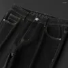 Herren Jeans Herren Designer für Herbst Winter Smart Casual Einfarbige Baumwolle Mid Straight Hose