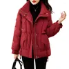 Women's Trench Coats Overcoat Parka Red Down Cotton-Padded Jacket 2024 Winter Outerwear Thickened Keep Warm Fashion Ladies' Coat Top