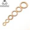 25-68mm Doğa Kayın Ahşap Halkası Teether Bebek Ahşap Boncuklar Bebekler Diş çıkarma Bakımı Ürünü Diy S Kolye 240307