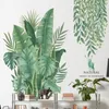 Adesivos de Parede Folha Verde Planta PVC Adesivo DIY Mural Art Home Decalque Varanda Rodapé Decoração Suprimentos de Cozinha