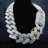 Big Heavy Mens Necklace Silver 925 Iced Out VVS Moissanite Baguette Diamond Hip Hop Cuban Link Chain227V