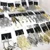 Ensemble de 40 paires de boucles d'oreilles pendantes pour femmes, en argent plaqué or, crochet, bijoux à la mode, cadeaux de fête de mariage, mélange 2262