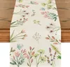 Bordduk Summer Blomma Linnan Runner Säsongsunderlag Full Floral Dresser Scarf Decor Home Holiday Party Kitchen Dining