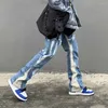 Heren Jeans Hip Hop Flare Mannen Harajuku Streetwear Baggy Wijde Pijpen Denim Broek Elastische Taille Mode Losse Casual Uitlopende Jean broek