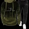 Herren-Trainingsanzüge, bedruckter Trainingsanzug, Frühling und Herbst, lässig, Splash-Ink-Kapuzenpullover und Jogginghose, 2-teiliges Set, Outdoor-Sport, Jogging, Kleidung für Herren