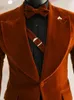 Men's Suits Smoking Velvet Jacket For Men 1 Pc Peaked Lapel Mal Suit Blazer Prom Party Slim Fit Wedding Groom Coat Custom 2024