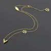 Luxury designer V Necklace Women Stainless Steel Gold Chain Necklaces Fashion Couple Jewelry Gifts for Woman Accessories Wholesale