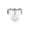 Desginer Tiffanyco bijoux vente chaude Forever Love lettre pêche coeur pendentif bague femme t famille bague en acier inoxydable bague femme