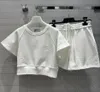 24 Women's Two Piece Pants Short Top Paired with Small Hot Pants Set Embroidered Low key Luxury 309