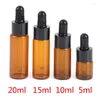 Bouteilles de rangement 5pcs 5 ml 10ml 15 ml 20 ml Amber Glass Dropper bouteille de bouteille