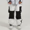 Polos Gsou pantalones de esquí de nieve para mujer snowboard de invierno engrosado patchwork de dos tonos Hip hop a prueba de viento pantalones de nieve de doble tabla impermeables