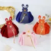 Shopping Bags PU Leather Velvet Drawstring Bag Large Capacity Korean Style Cartoon Ear Handbag Storage Wrist Festive Sugar