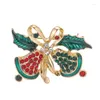 Broszki Boosbiy 2024 Przyjazd Xmas Enamel Snowman Santa Tree Bells Brooch Pin Prezenty Świąteczne Akcesoria Biżuteria dla kobiet